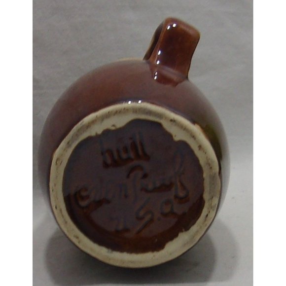 Vintage Hull Oven Proof U.S.A. Brown/Cream Pottery Sugar & Creamer 4" - Picture 6 of 10